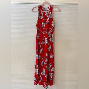 Japna Red and Blue Floral Dress